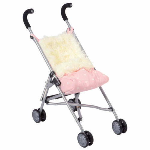 Käthe Kruse Puppenwagen Buggy Rosa mit Fellsack