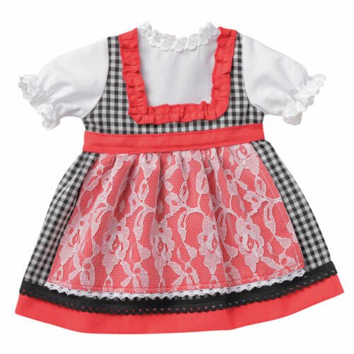 Schwenk Puppendirndl schwarz-rot, für Babypuppen, 36-40cm