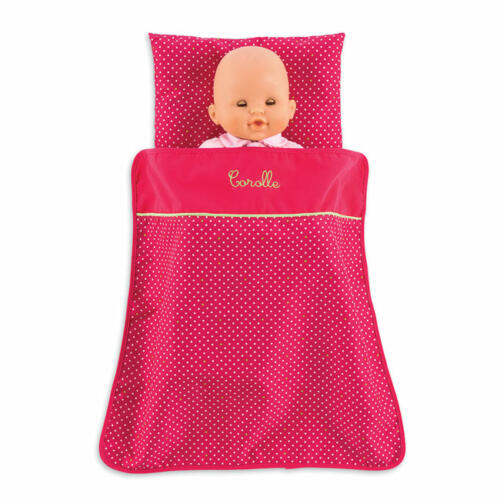 Corolle Decke und Kissen kirschrot für Puppenbett, 30-42cm – Bild 3