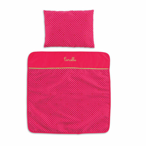 Corolle Decke und Kissen kirschrot für Puppenbett, 30-42cm