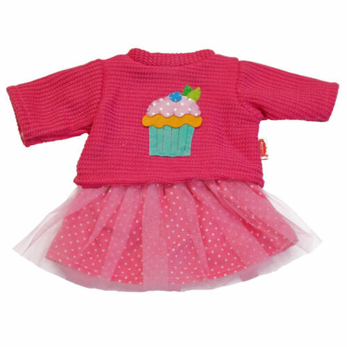 Heless Strickpulli pink mit Rock, für Puppen, 35-45cm