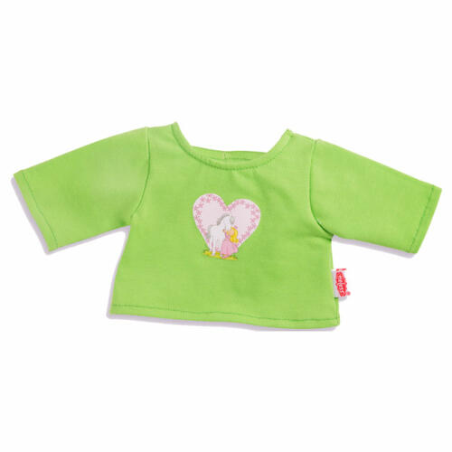 Heless T-Shirt für Puppen, grün, bedruckt, 28-33cm