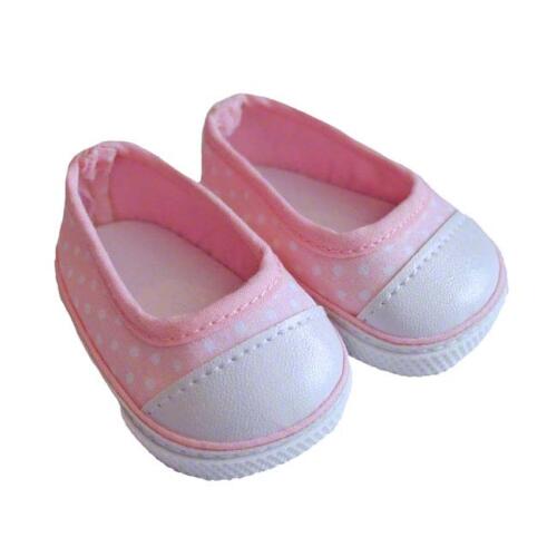 Schwenk Ballerinas rosa mit weißen Punkten, Puppenschuhe, 50mm