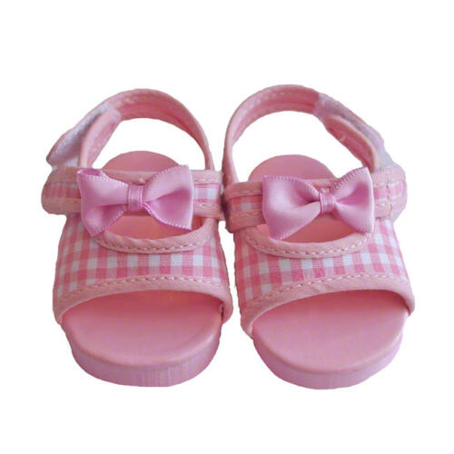 Schwenk Sandalen für Puppen, rosa kariert, 60mm – Bild 2