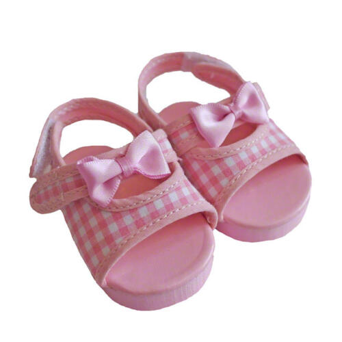 Schwenk Sandalen für Puppen, rosa kariert, 60mm