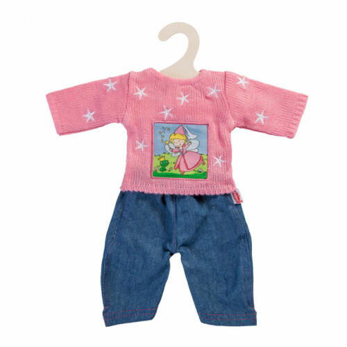 Heless Strickpullover rosa und Jeans, für Puppen, 35-45cm