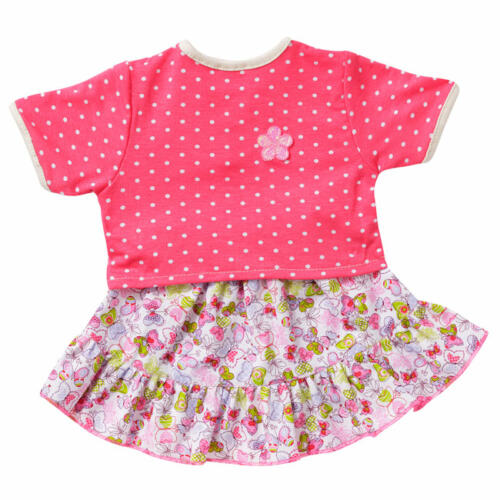 Schwenk Gepunktetes Shirt und Rock, für Babypuppen, 42-45cm