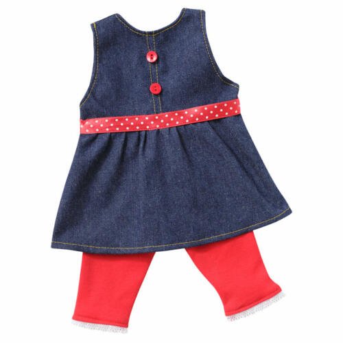 Schwenk Jeanskleid und Leggins, für Babypuppen, 36-40cm