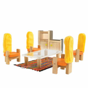 Das Produktbild zeigt das Ausgebaute Puppenhaus Esszimmer.