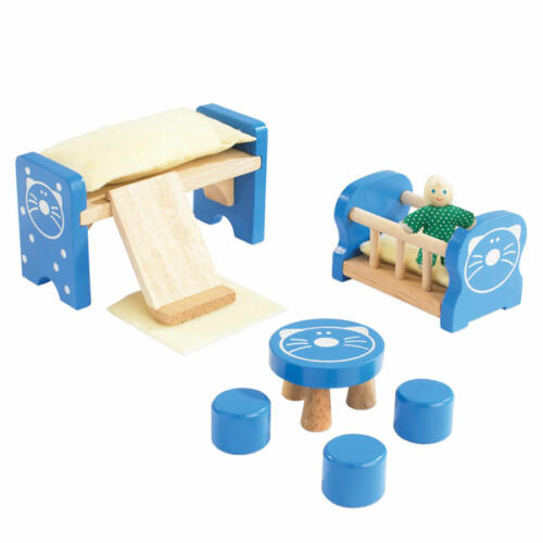 Educo Puppenhausmöbel Kinderzimmer, 10 Teile