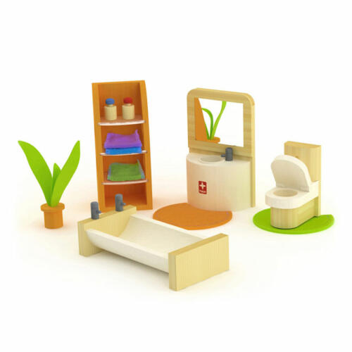 HaPe International Puppenhausmöbel trendiges Badezimmer, 12 Teile