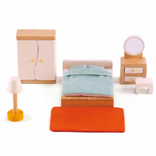 Educo Puppenhausmöbel Elternschlafzimmer, 6 Teile