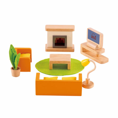 Educo Puppenhausmöbel Wohnzimmer, 9 Teile