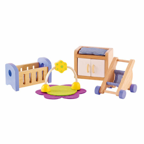 Educo Puppenhausmöbel modernes Babyzimmer, 6 Teile