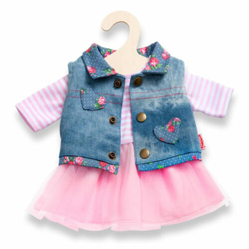 Heless Tüllkleid mit Jeansweste, für Babypuppen, 28-33cm