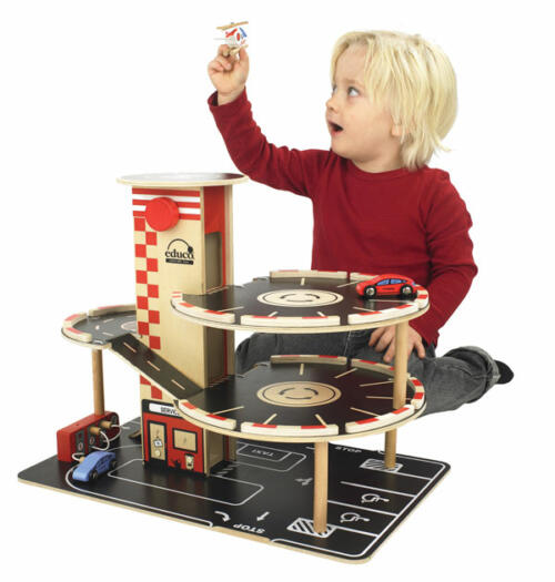 Educo Parkhaus, Holzspielzeug, 4 Teile – Bild 2