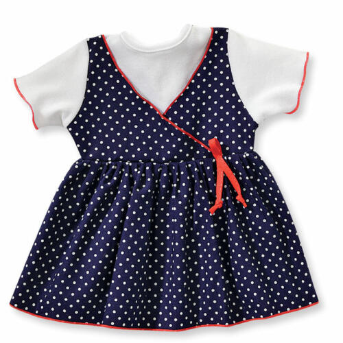 Schwenk Gepunktetes Kleid für Babypuppen, 36-40cm