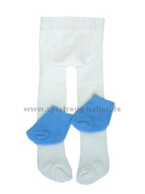 Heless Strumpfhose weiß mit blauen Söckchen, 28-35cm