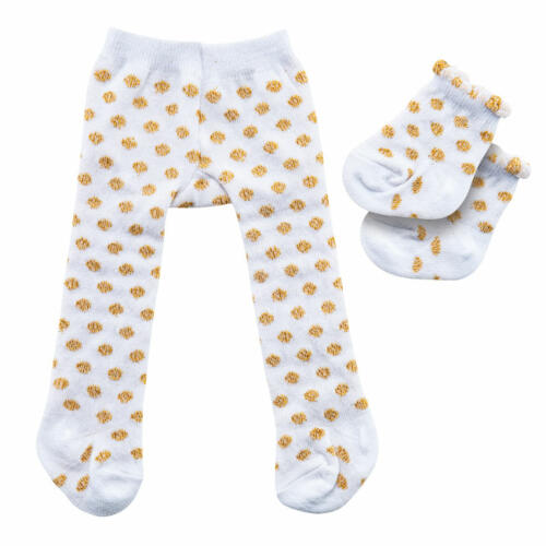 Heless Strumpfhose mit Söckchen, goldene Punkte, 28-33cm