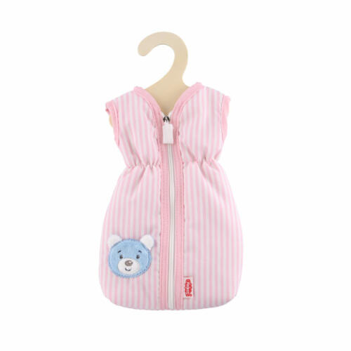 Heless Schlafsack für Puppen, rosa mit Teddy-Motiv, 20-25cm
