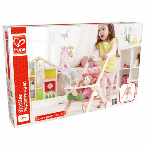 Hape Puppenwagen aus Holz für Puppen bis 46cm – Bild 2