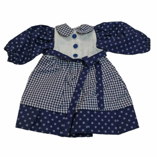 Sturm Puppenmode Nostalgiekleid blau, 50-55cm