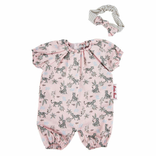 Käthe Kruse Jumpsuit mit Leopardenmuster für Babypuppen, 30-33cm