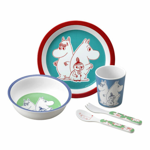 Petit Jour Paris Geschirr Set, Moomin, Melamin, 5-teilig