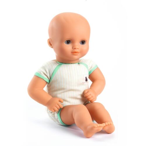 Babypuppe Stoffkörper gestreift