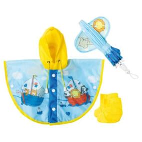 heless regencape mit regenschirm und Stiefeln