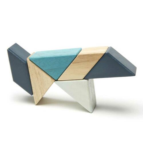 Tegu Magnetische Holzbausteine, blau, 6 Teile – Bild 2