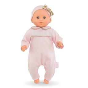 Corolle Babypuppe Calin Manon mit hübschem rosa Overall.