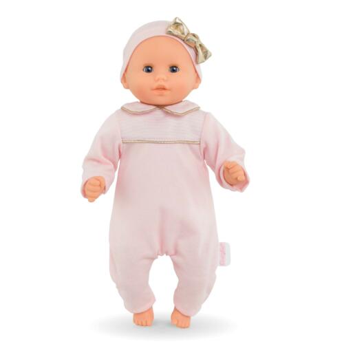 Corolle Babypuppe Calin Manon mit hübschem rosa Overall.