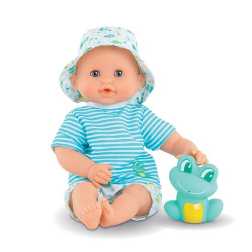 Badepuppe sitzend mit Wasserspieltier