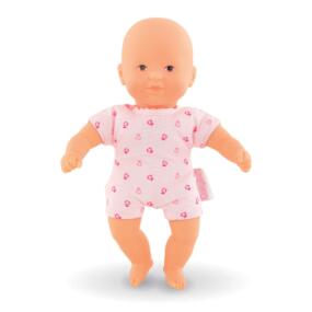 Corolle Mini Calin, die Babypuppe hat einen rosafarbenen Stoffkörper