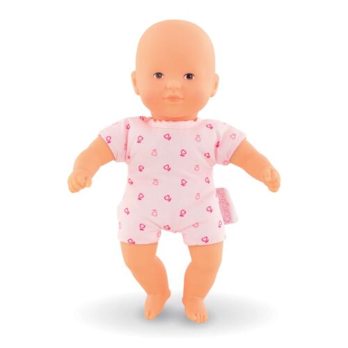 Corolle Mini Calin, die Babypuppe hat einen rosafarbenen Stoffkörper