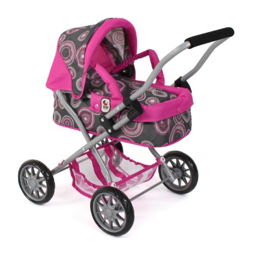 Puppenwagen Smarty Pink mit Tragetasche und Gepäcknetz