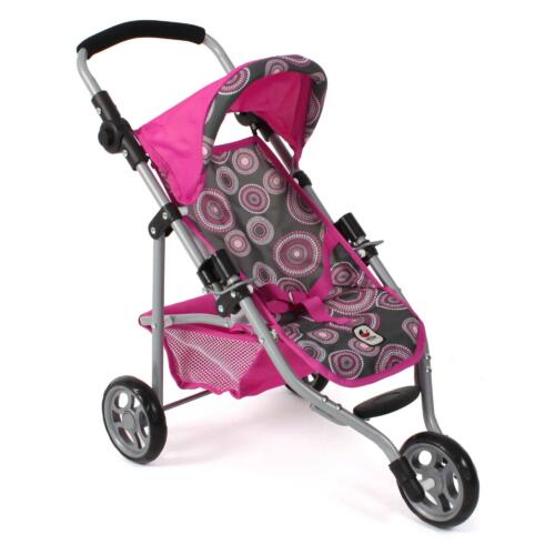 Puppenwagen Buggy Lola in Pink mit Sonnenschutz und Gepäcknetz