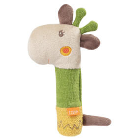 Der Fehn Stabgreifer Giraffe enthält eine Rassel und eine Quietsche.