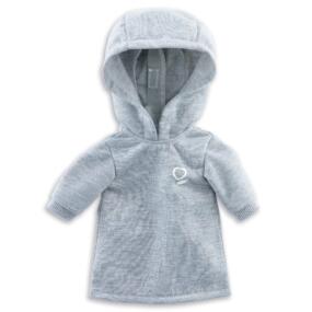 Ma Corolle graues Sweatkleid mit Kaputze.