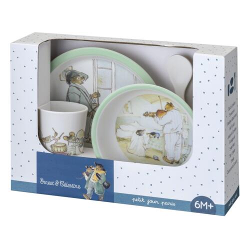 Das Babygeschirr ist in einer hübschen Geschenkbox verpackt.