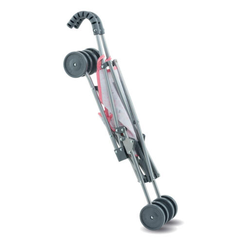 Auf dem Bild ist der Corolle Puppenbuggy platzsparend zusammengeklappt.