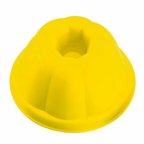 Das gelbe Förmchen hat die Form eines Gugelhupf Kuchens.
