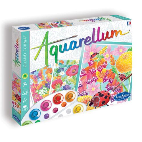 Die Packung des Aquarell Malset Blumen ist hübsch illustriert.