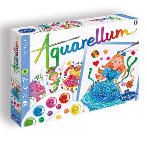 Das Bild zeigt die hübsch illustrierte Produktverpackung des Aquarellum Set.