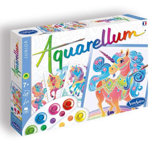 Die Schachtel des Aquarellum Malset Einhörner ist hübsch illustriert.