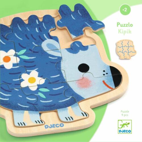 Die Illustration zeigt das Holzpuzzle und den Holzrahmen mit Umrissen der Puzzleteile.