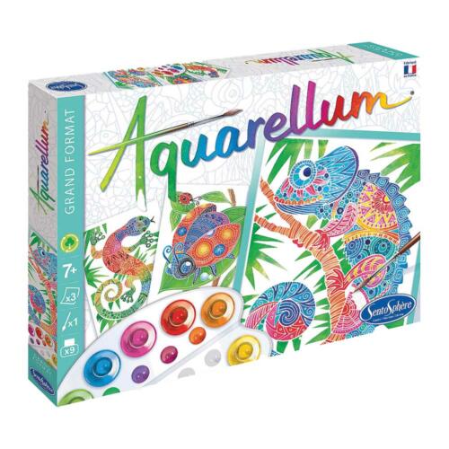 Die Schachtel des Aquarellum Set von Sentosphere ist hübsch illustriert und zeigt Informationen über den Inhalt.