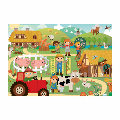 Das Bild zeigt das Puzzle mit dem Bauernhof Motiv.