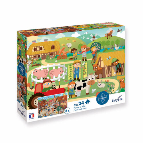 Die Schachtel des Calypto Puzzle Tiere in der Nacht ist hübsch illustriert und zeigt Informationen zum Produkt.